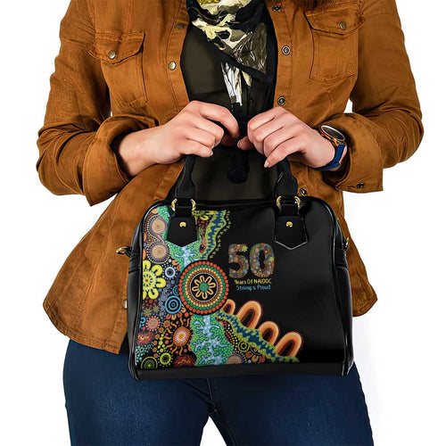 50 Years Of NAIDOC Shoulder Handbag Strong and Proud Aboriginal Dot Painting No3