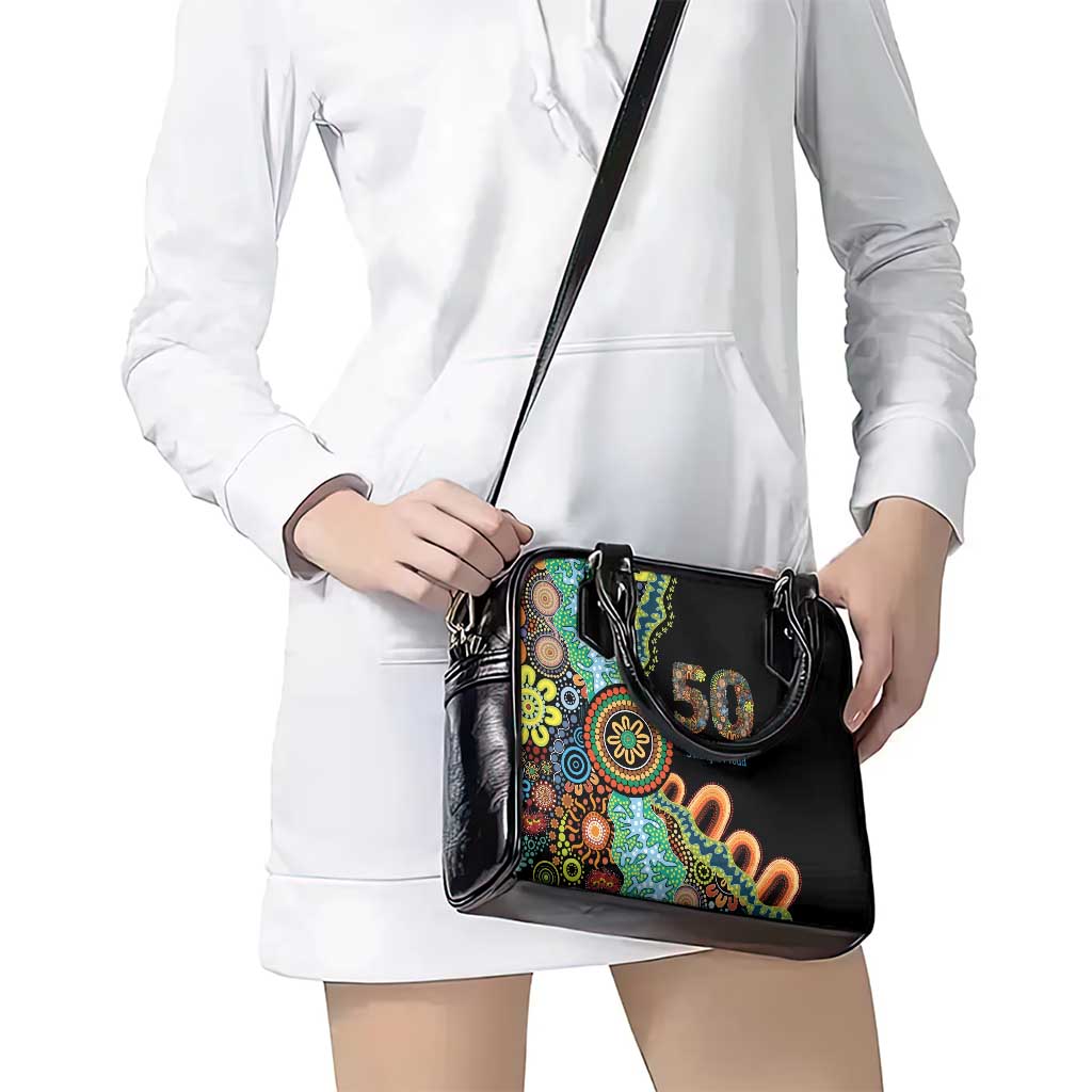 50 Years Of NAIDOC Shoulder Handbag Strong and Proud Aboriginal Dot Painting No3