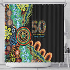 50 Years Of NAIDOC Shower Curtain Strong and Proud Aboriginal Dot Painting No3