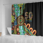 50 Years Of NAIDOC Shower Curtain Strong and Proud Aboriginal Dot Painting No3