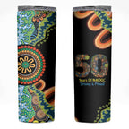 50 Years Of NAIDOC Skinny Tumbler Strong and Proud Aboriginal Dot Painting No3