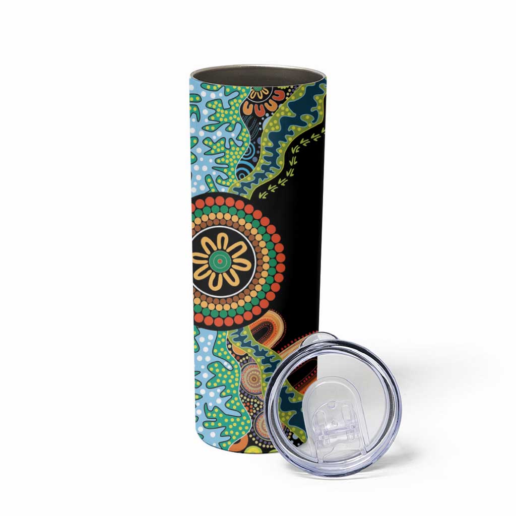 50 Years Of NAIDOC Skinny Tumbler Strong and Proud Aboriginal Dot Painting No3