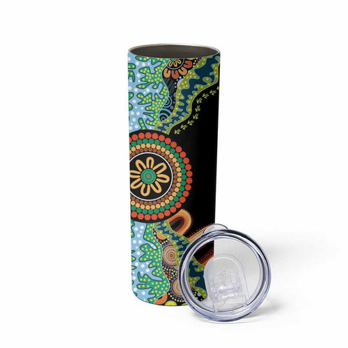50 Years Of NAIDOC Skinny Tumbler Strong and Proud Aboriginal Dot Painting No3