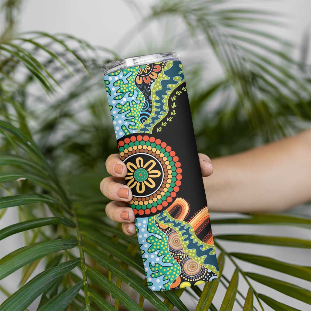 50 Years Of NAIDOC Skinny Tumbler Strong and Proud Aboriginal Dot Painting No3