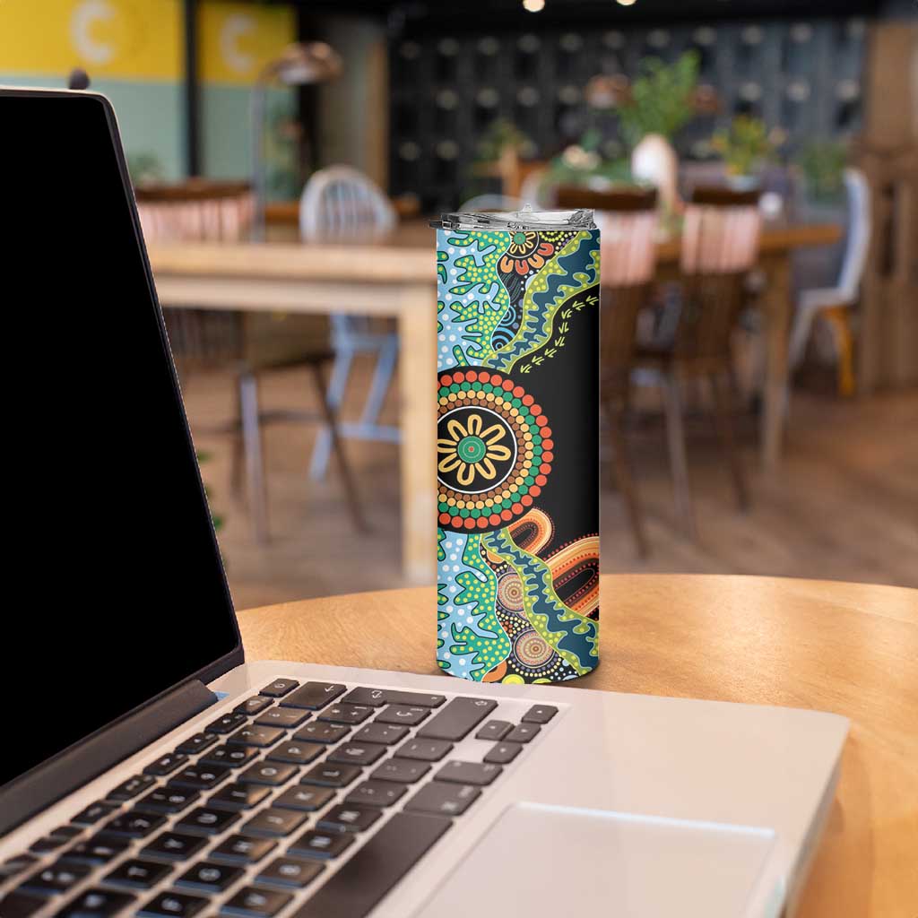 50 Years Of NAIDOC Skinny Tumbler Strong and Proud Aboriginal Dot Painting No3