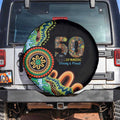 50 Years Of NAIDOC Spare Tire Cover Strong and Proud Aboriginal Dot Painting No3