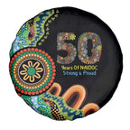 50 Years Of NAIDOC Spare Tire Cover Strong and Proud Aboriginal Dot Painting No3