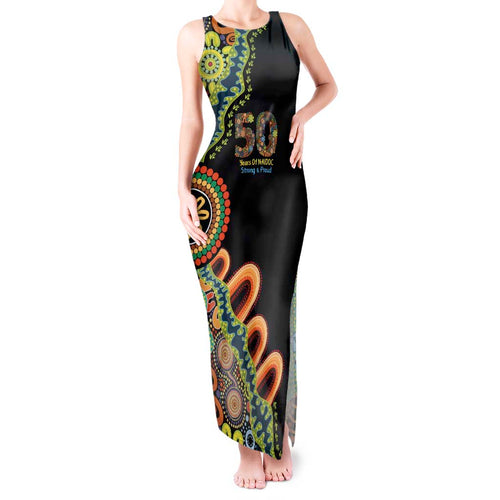 50 Years Of NAIDOC Tank Maxi Dress Strong and Proud Aboriginal Dot Painting No3