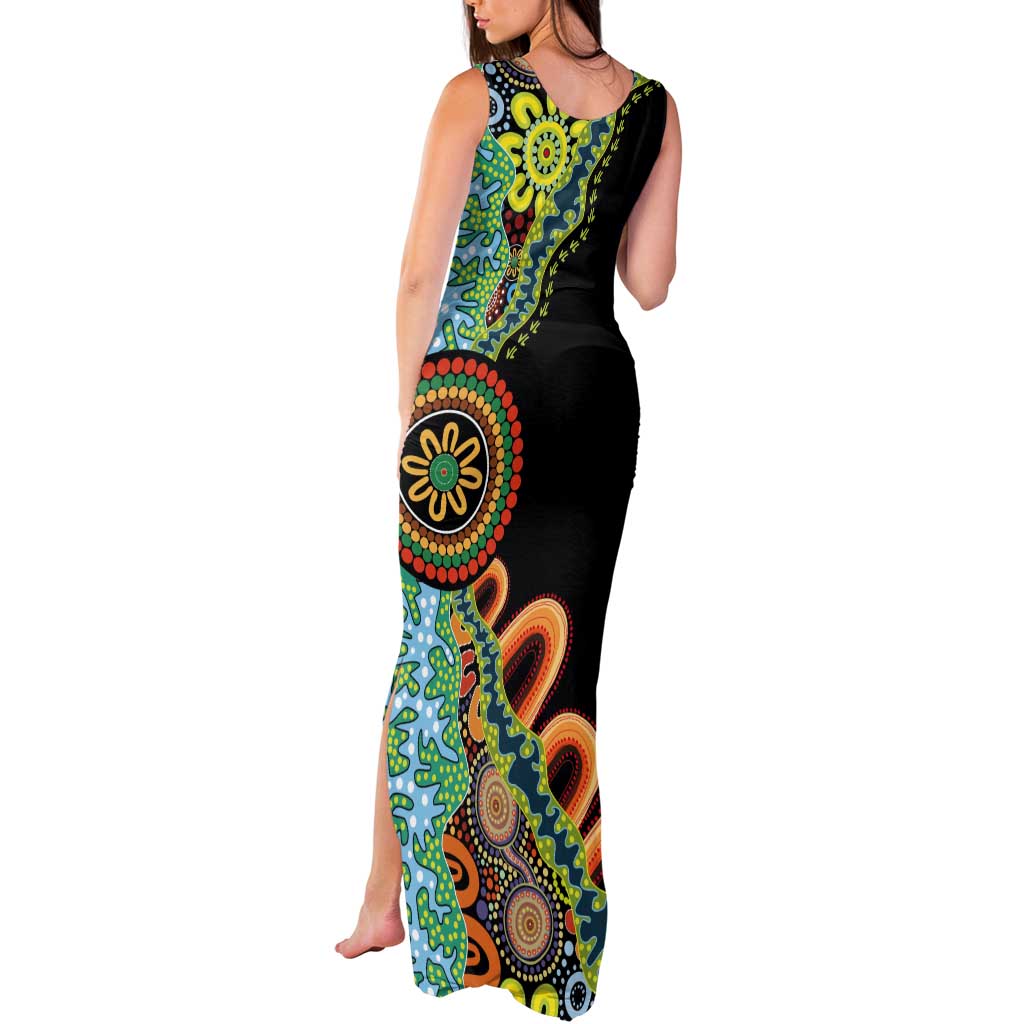 50 Years Of NAIDOC Tank Maxi Dress Strong and Proud Aboriginal Dot Painting No3