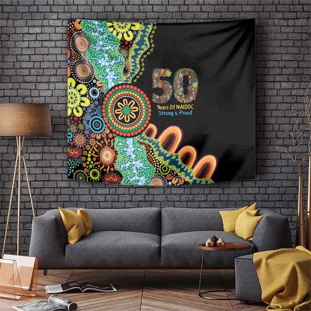 50 Years Of NAIDOC Tapestry Strong and Proud Aboriginal Dot Painting No3
