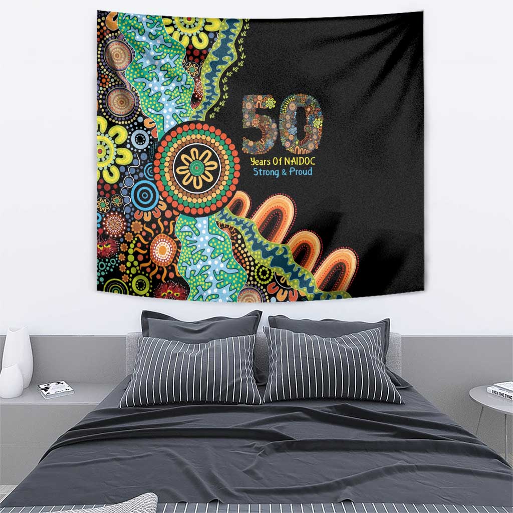 50 Years Of NAIDOC Tapestry Strong and Proud Aboriginal Dot Painting No3