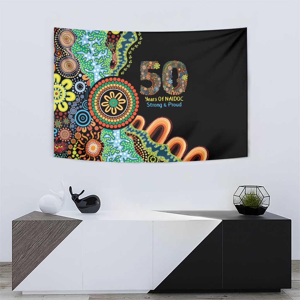 50 Years Of NAIDOC Tapestry Strong and Proud Aboriginal Dot Painting No3
