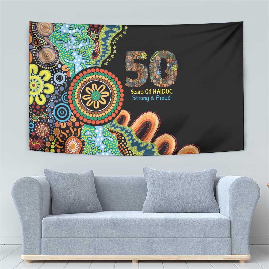 50 Years Of NAIDOC Tapestry Strong and Proud Aboriginal Dot Painting No3