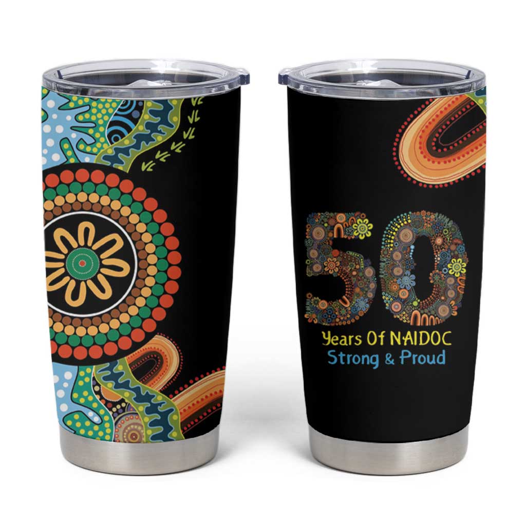 50 Years Of NAIDOC Tumbler Cup Strong and Proud Aboriginal Dot Painting No3