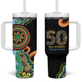 50 Years Of NAIDOC Tumbler With Handle Strong and Proud Aboriginal Dot Painting No3