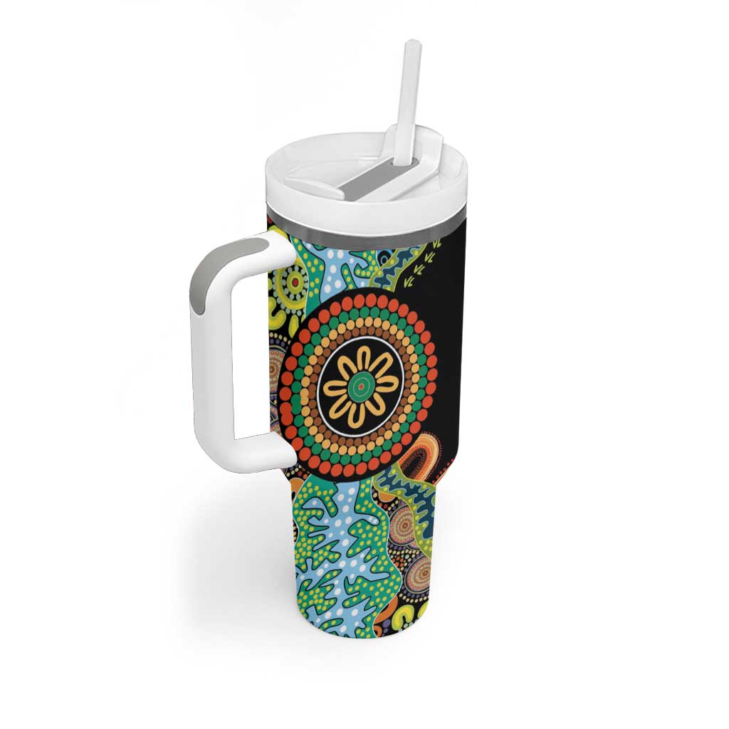 50 Years Of NAIDOC Tumbler With Handle Strong and Proud Aboriginal Dot Painting No3