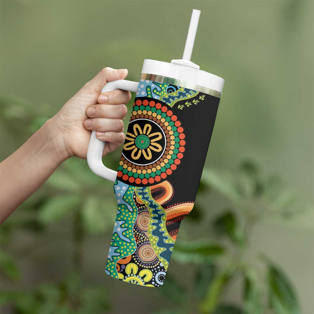 50 Years Of NAIDOC Tumbler With Handle Strong and Proud Aboriginal Dot Painting No3