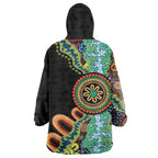 50 Years Of NAIDOC Wearable Blanket Hoodie Strong and Proud Aboriginal Dot Painting No3
