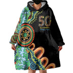 50 Years Of NAIDOC Wearable Blanket Hoodie Strong and Proud Aboriginal Dot Painting No3