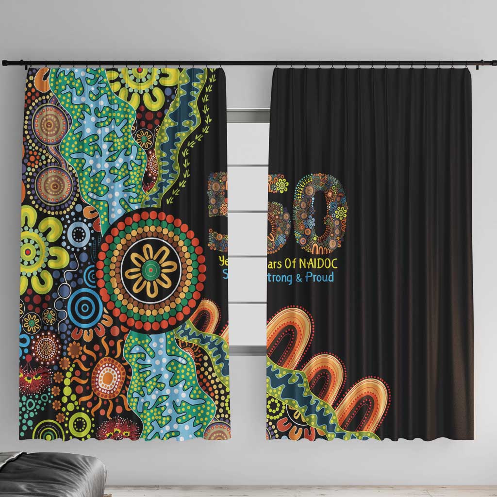 50 Years Of NAIDOC Window Curtain Strong and Proud Aboriginal Dot Painting No3