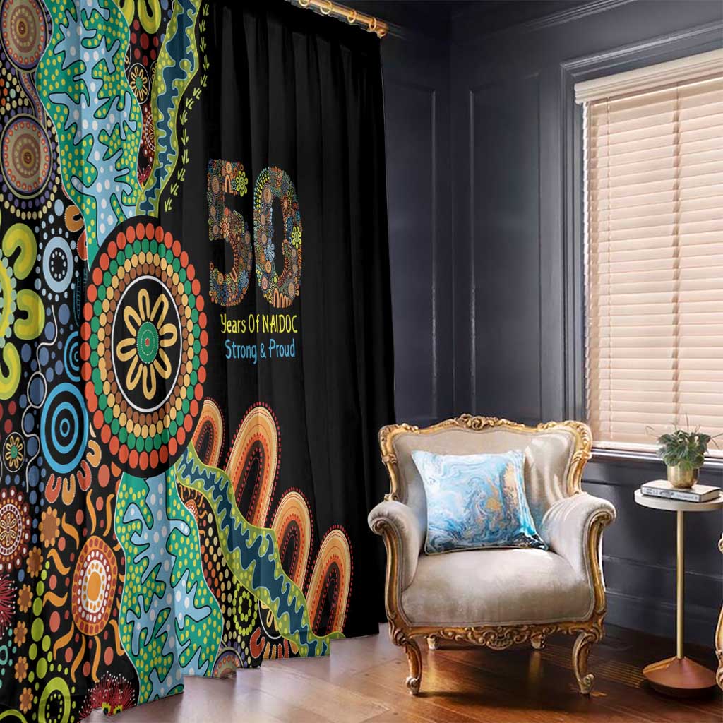 50 Years Of NAIDOC Window Curtain Strong and Proud Aboriginal Dot Painting No3