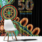 50 Years Of NAIDOC Window Curtain Strong and Proud Aboriginal Dot Painting No3