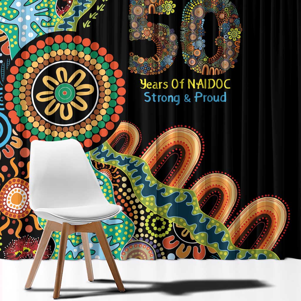 50 Years Of NAIDOC Window Curtain Strong and Proud Aboriginal Dot Painting No3