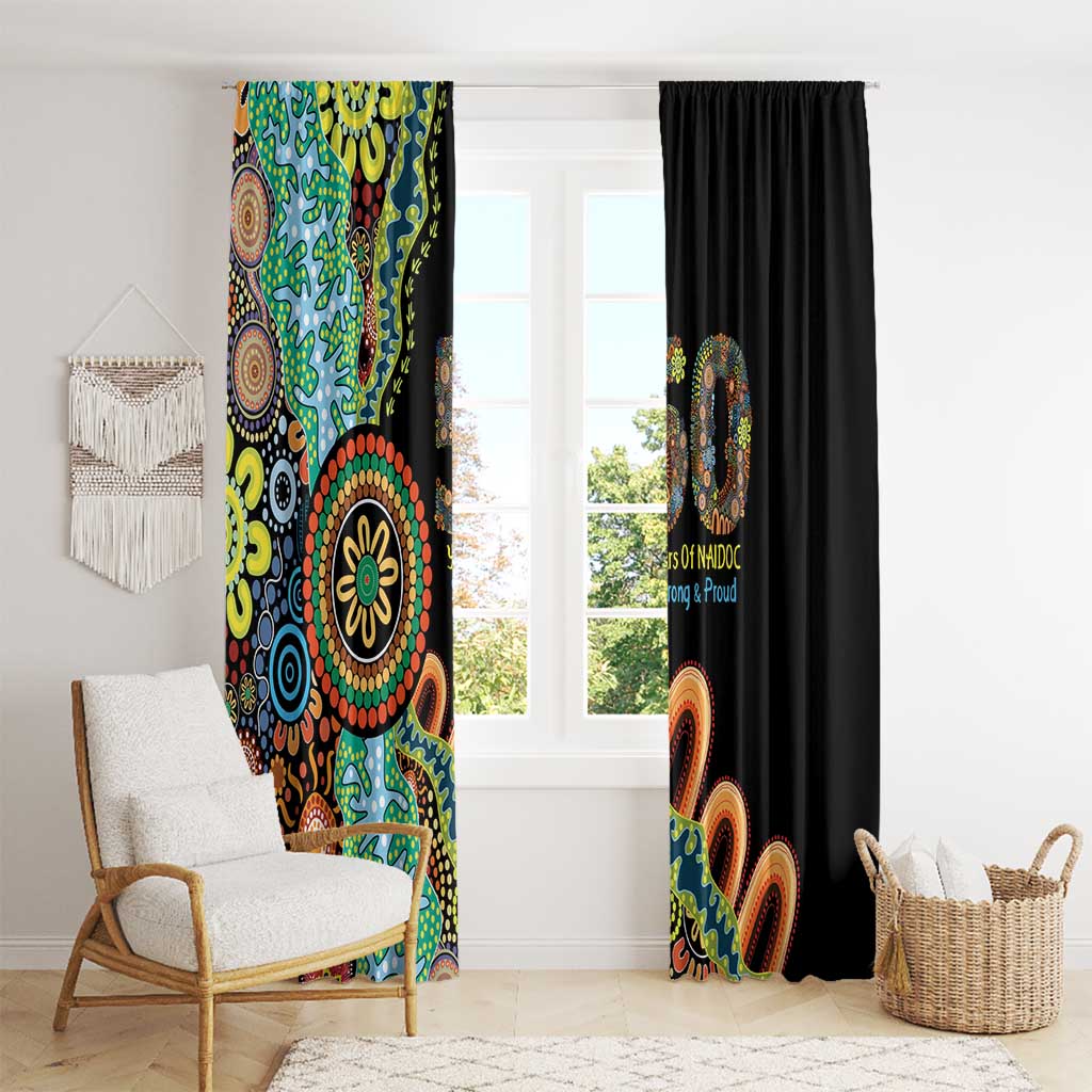 50 Years Of NAIDOC Window Curtain Strong and Proud Aboriginal Dot Painting No3