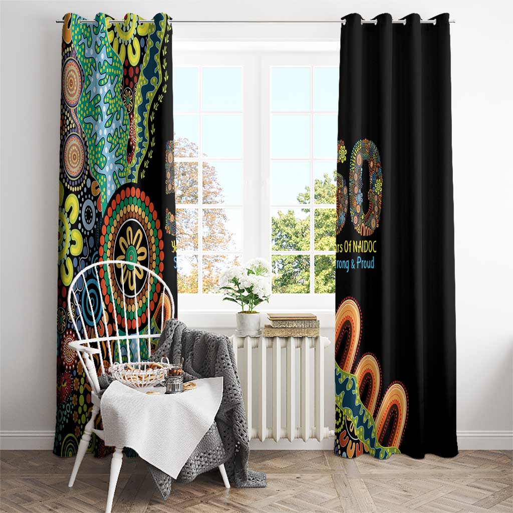 50 Years Of NAIDOC Window Curtain Strong and Proud Aboriginal Dot Painting No3