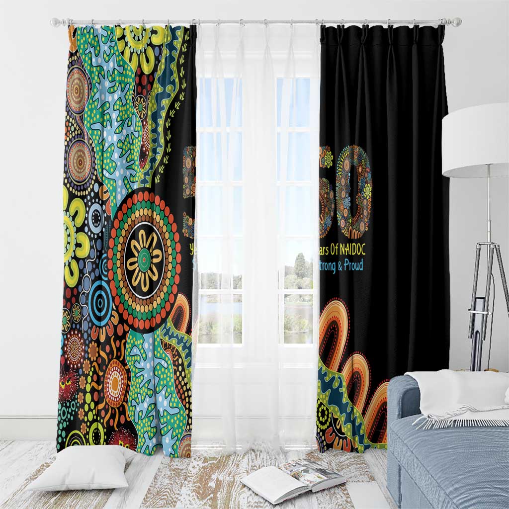 50 Years Of NAIDOC Window Curtain Strong and Proud Aboriginal Dot Painting No3