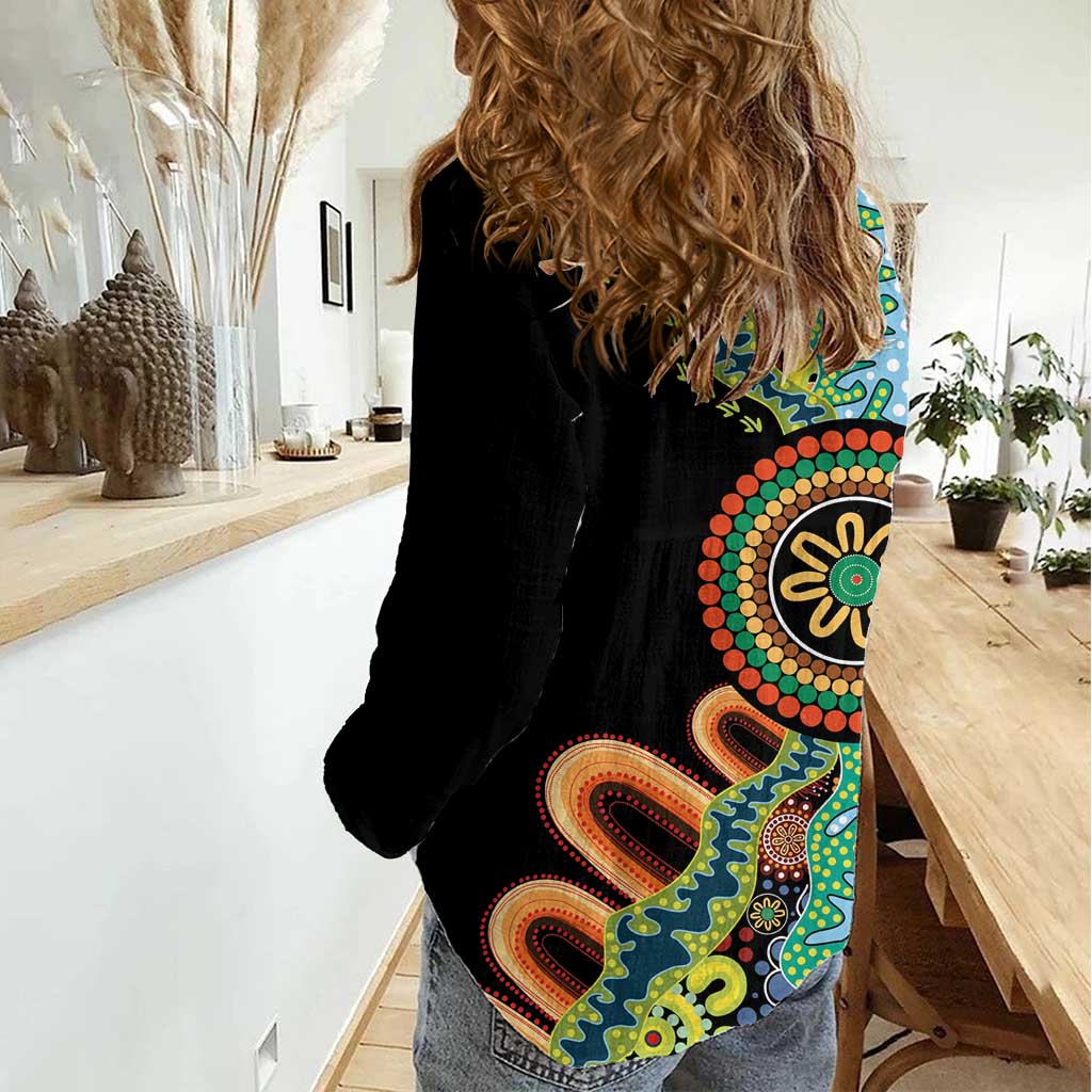 50 Years Of NAIDOC Women Casual Shirt Strong and Proud Aboriginal Dot Painting No3
