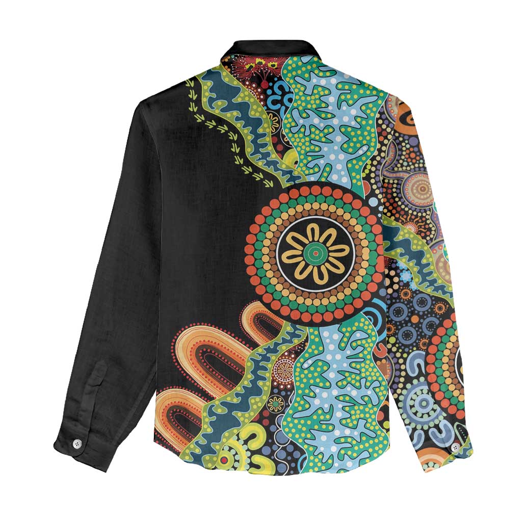 50 Years Of NAIDOC Women Casual Shirt Strong and Proud Aboriginal Dot Painting No3