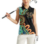 50 Years Of NAIDOC Women Sleeveless Polo Shirt Strong and Proud Aboriginal Dot Painting No3
