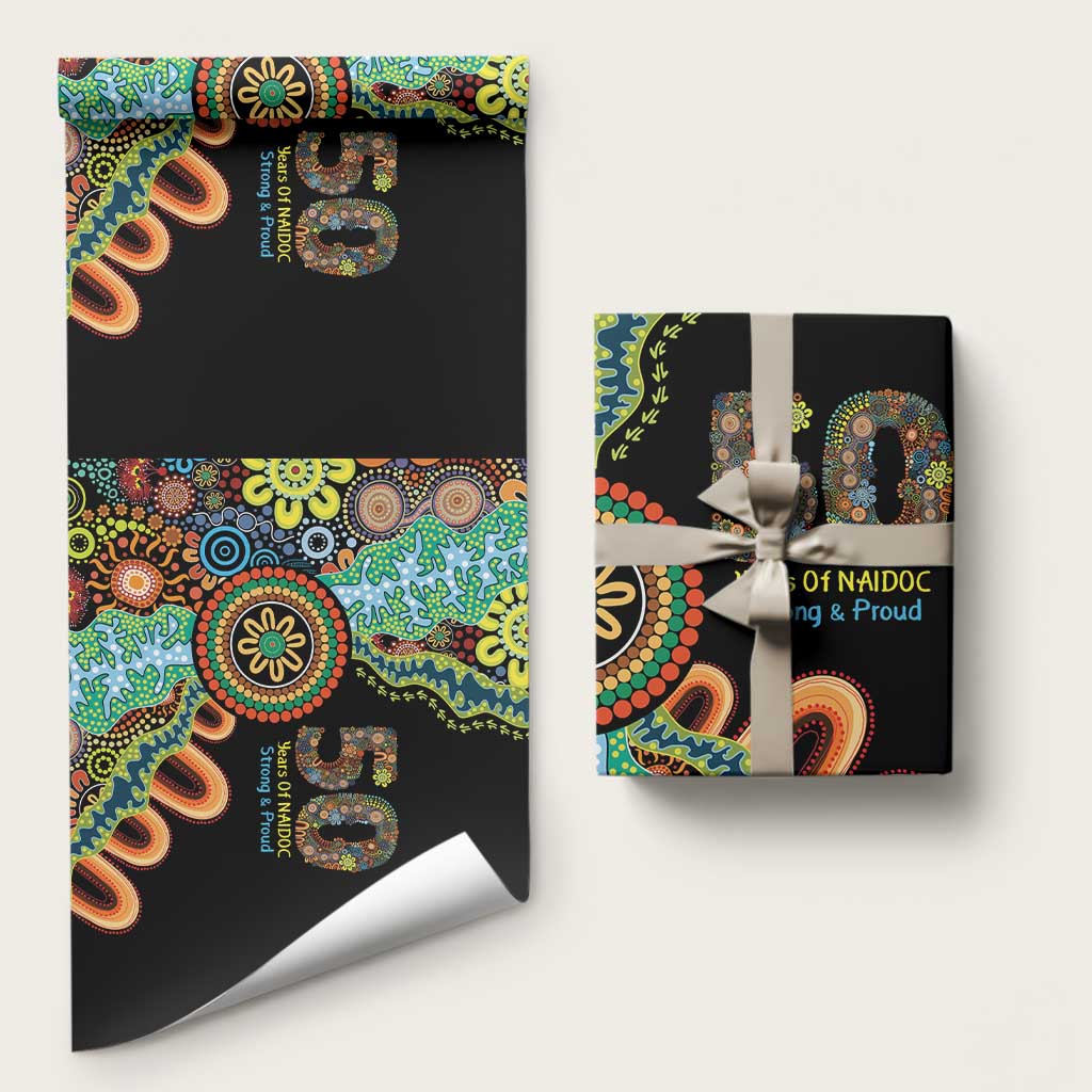 50 Years Of NAIDOC Wrapping Paper Strong and Proud Aboriginal Dot Painting No3 - Aussie Hoodie