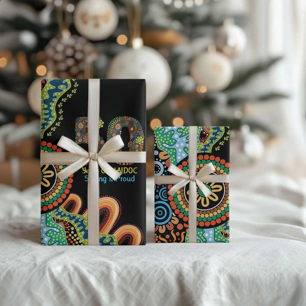50 Years Of NAIDOC Wrapping Paper Strong and Proud Aboriginal Dot Painting No3 - Aussie Hoodie