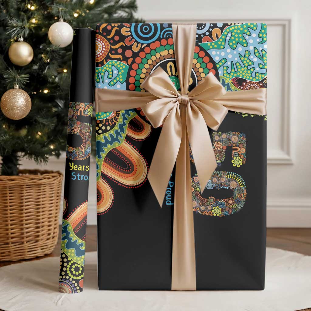 50 Years Of NAIDOC Wrapping Paper Strong and Proud Aboriginal Dot Painting No3 - Aussie Hoodie