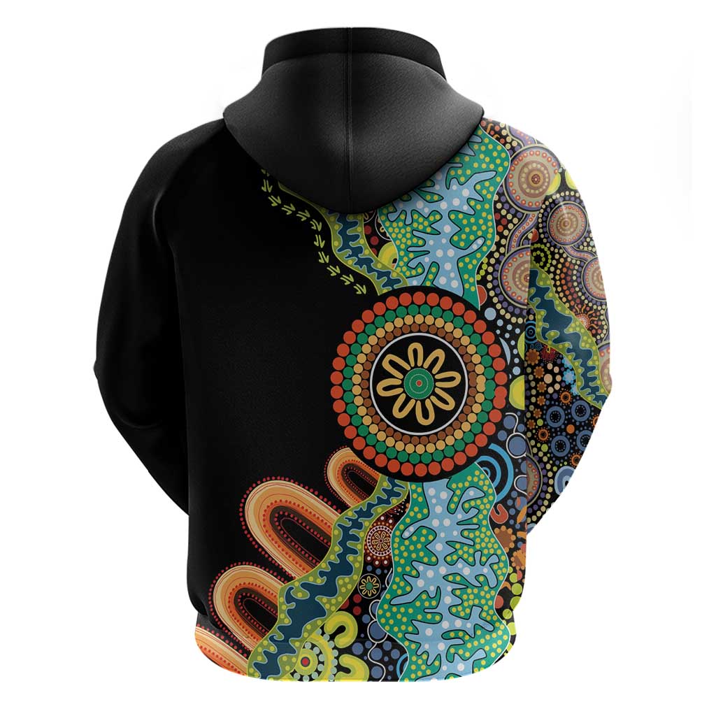 50 Years Of NAIDOC Zip Hoodie Strong and Proud Aboriginal Dot Painting No3
