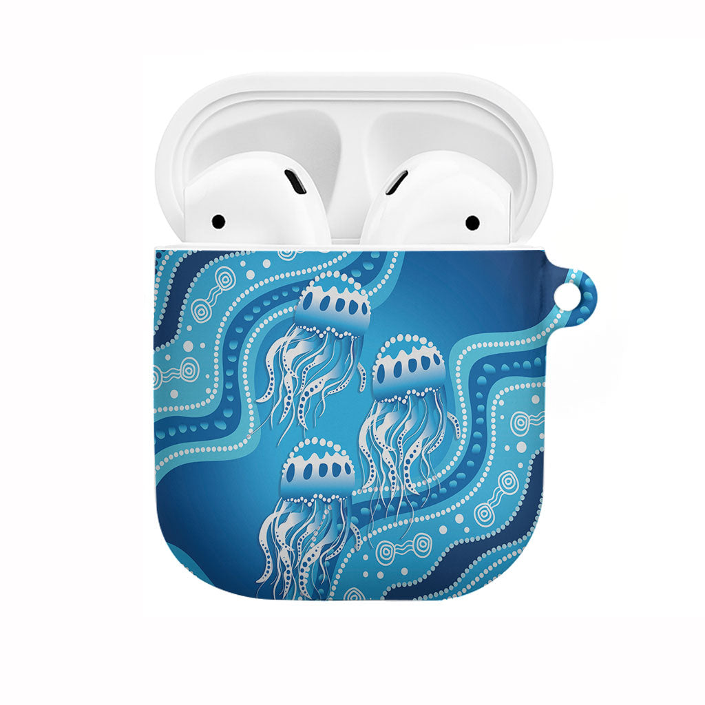 Aboriginal Ocean Jellyfish AirPods Case Dot Art Dreamtime Style
