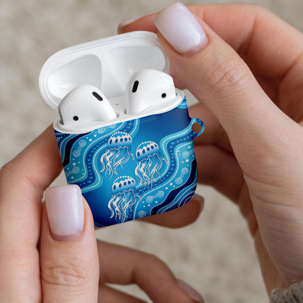 Aboriginal Ocean Jellyfish AirPods Case Dot Art Dreamtime Style