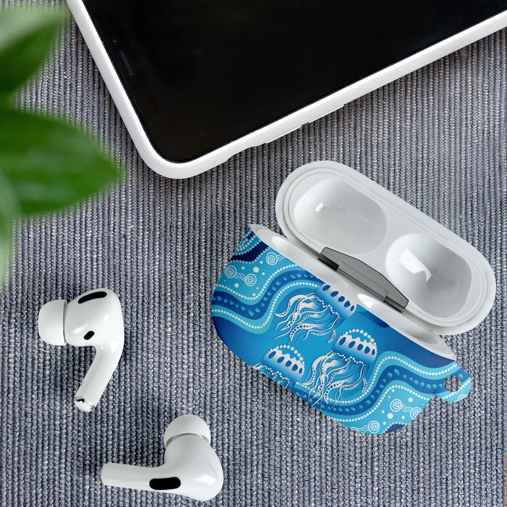 Aboriginal Ocean Jellyfish AirPods Case Dot Art Dreamtime Style