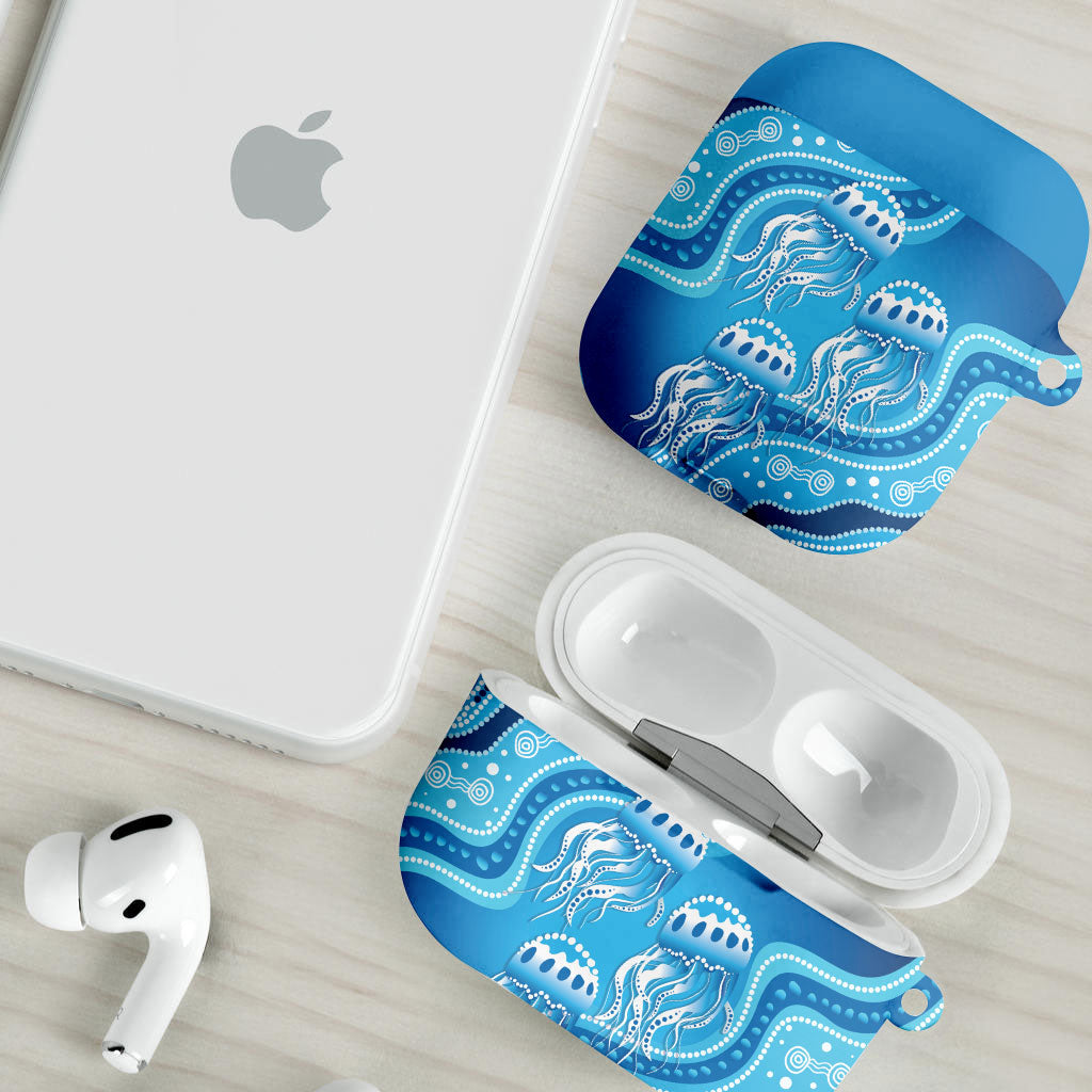 Aboriginal Ocean Jellyfish AirPods Case Dot Art Dreamtime Style