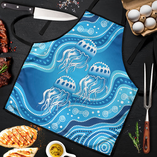 Aboriginal Ocean Jellyfish Apron Dot Art Dreamtime Style