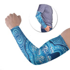Aboriginal Ocean Jellyfish Arm Sleeves Dot Art Dreamtime Style