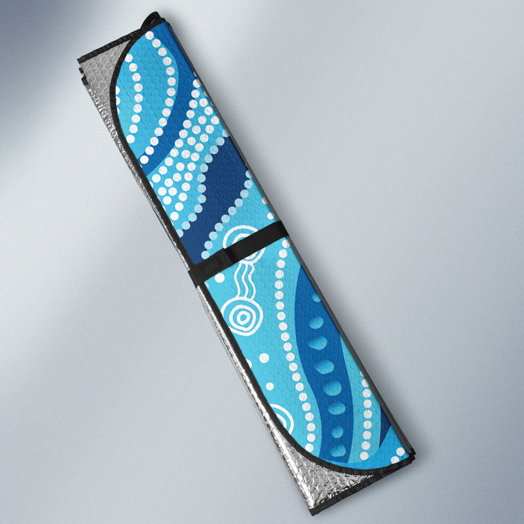 Aboriginal Ocean Jellyfish Auto Sun Shade Dot Art Dreamtime Style