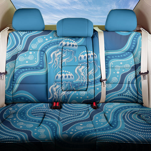 Aboriginal Ocean Jellyfish Back Car Seat Cover Dot Art Dreamtime Style