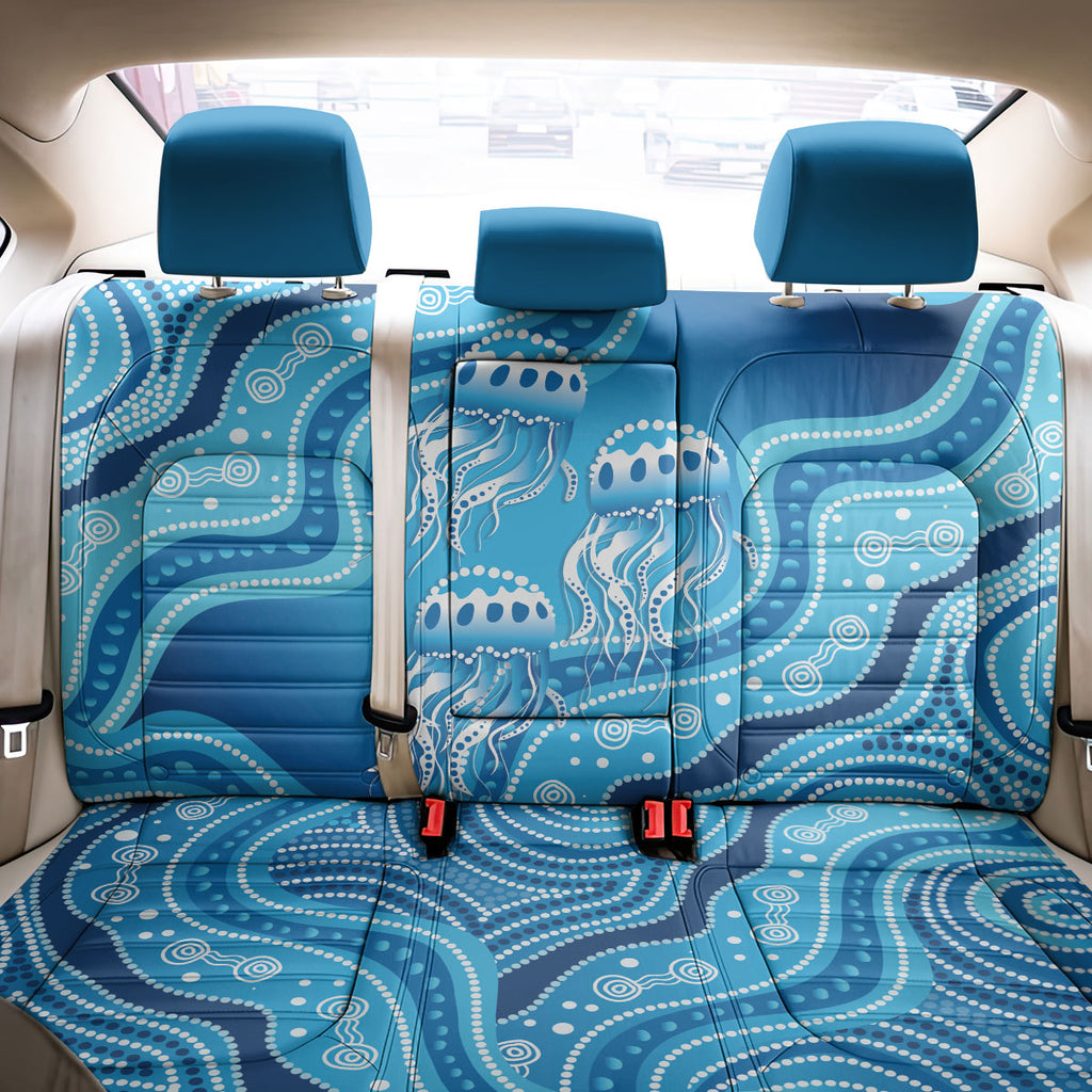 Aboriginal Ocean Jellyfish Back Car Seat Cover Dot Art Dreamtime Style