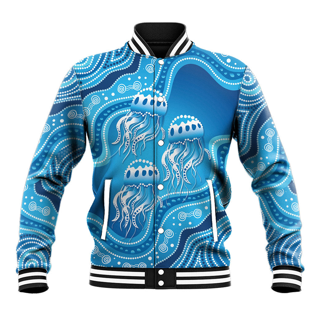 Aboriginal Ocean Jellyfish Baseball Jacket Dot Art Dreamtime Style