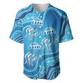 Aboriginal Ocean Jellyfish Baseball Jersey Dot Art Dreamtime Style
