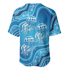 Aboriginal Ocean Jellyfish Baseball Jersey Dot Art Dreamtime Style