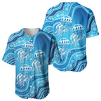 Aboriginal Ocean Jellyfish Baseball Jersey Dot Art Dreamtime Style
